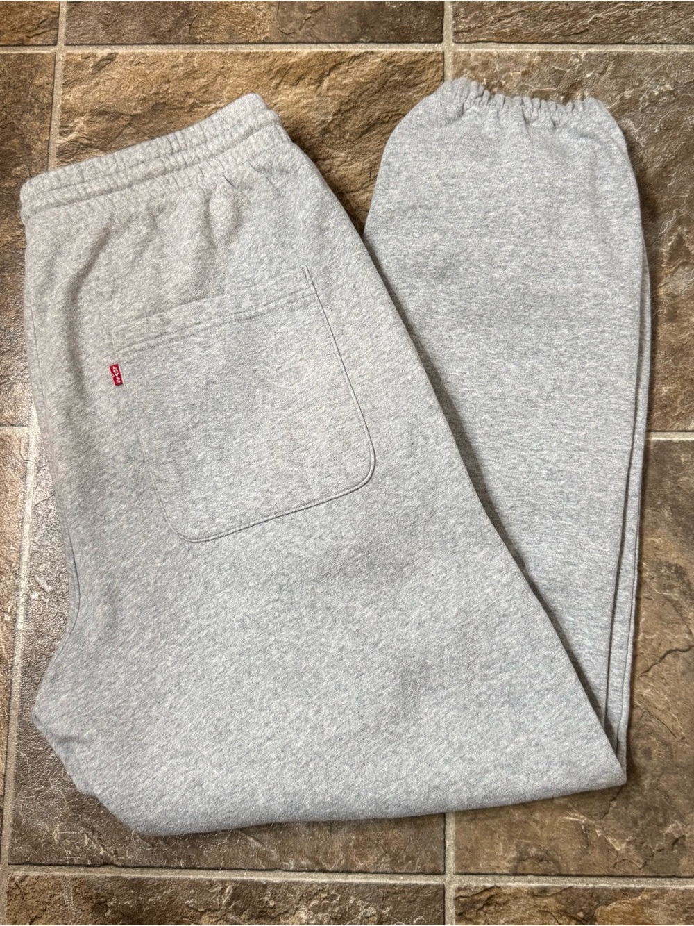 Levi's Men's Graphic Relaxed Fit Denim Elastic Waistband Sweatpants Gray Large
